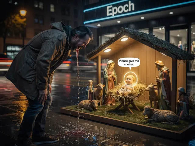 tom vomita sul presepe di epoch.